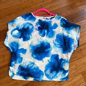 JIGSAW 100% silk printed cropped top